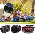 thumbnail image 6 of Fishing Tackle Bag with Adjustable Waist Belt, Multi-Pocket Canvas Shoulder Bag for Outdoor Fishing Gear Storage, 6 of 7