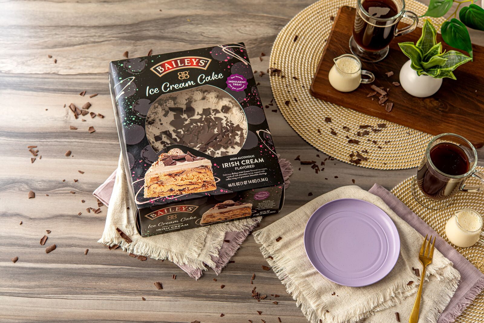 Baileys Irish Cream Nonalcoholic Ice Cream Cake with Premium Chocolate