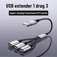 thumbnail image 2 of USB To 3 USB 2.0 HUB Dual 4Port Multi Splitter Adapter OTG For PC Laptop Surface Accessories USB A Extension Power Data, 2 of 5
