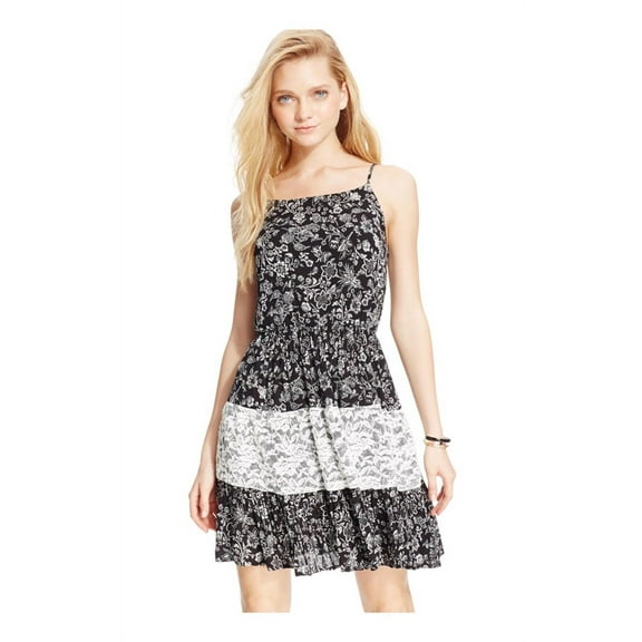 Emerald Sundae Womens Lace-Print A-Line Dress