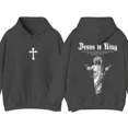 thumbnail image 2 of Jesus Is King Hoodie Unisex - Two-Sided Christian Graphic Pullover Hoodie with Bible Verse Revelation 22:29, 2 of 6