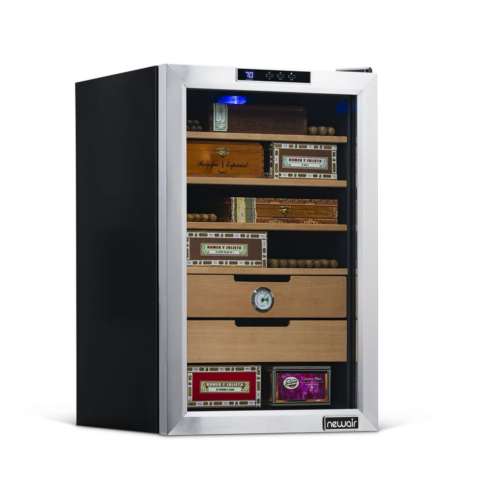 NewAir Cigar Humidor 400 Capacity Storage Cooler, Spanish Cedar Shelves