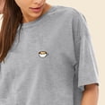 thumbnail image 5 of Dalix Cappuccino Embroidered Cotton Relaxed Fit Flowy Short Sleeve Crewneck Tee Shirt Womens in Athletic Heather L Large, 5 of 5