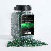 Empava 10 lbs. 1.0-in Emerald Green Drop Beads Reflective Fire Glass for Gas Fire Pit