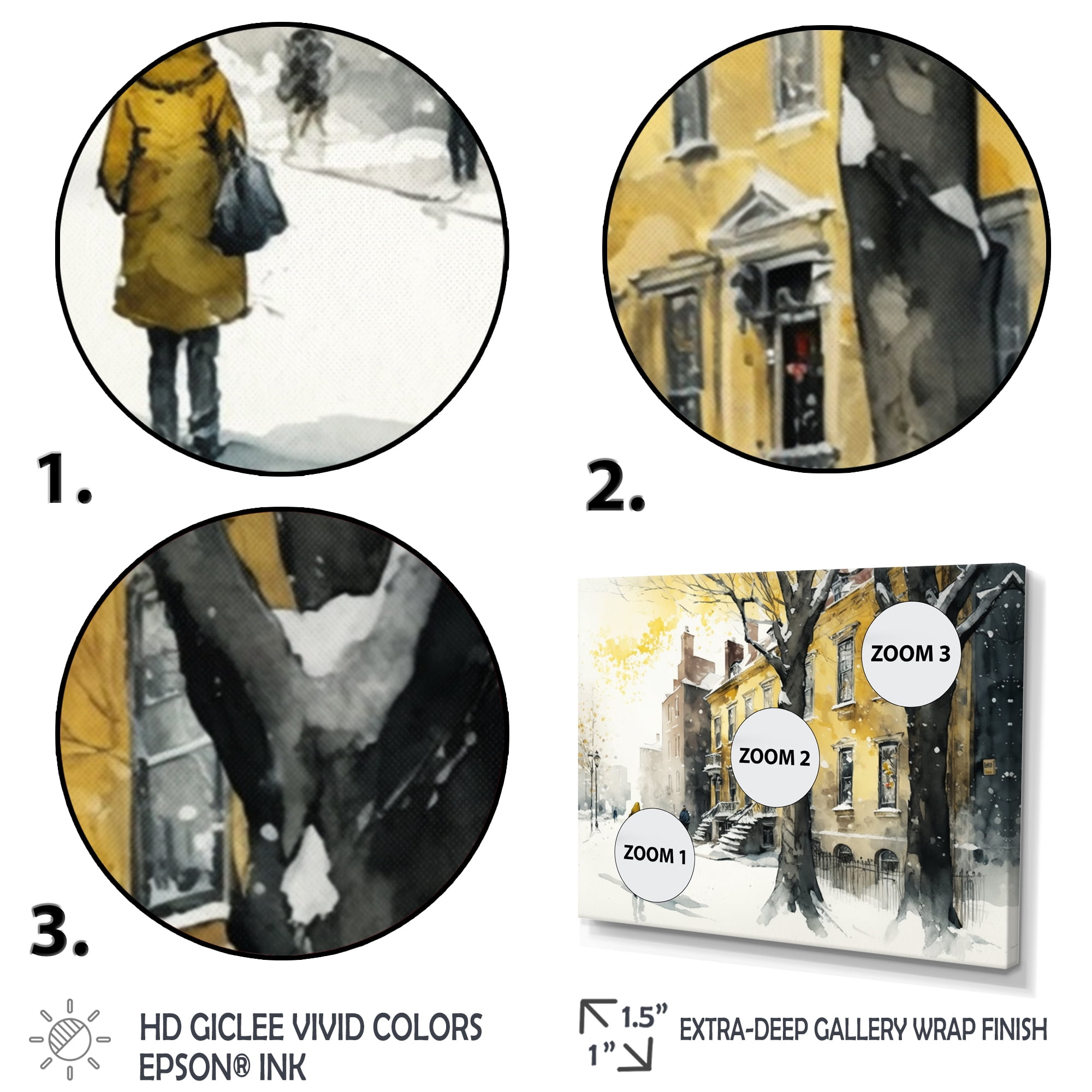 Designart Quebec During Snowfall II Canvas Wall Art