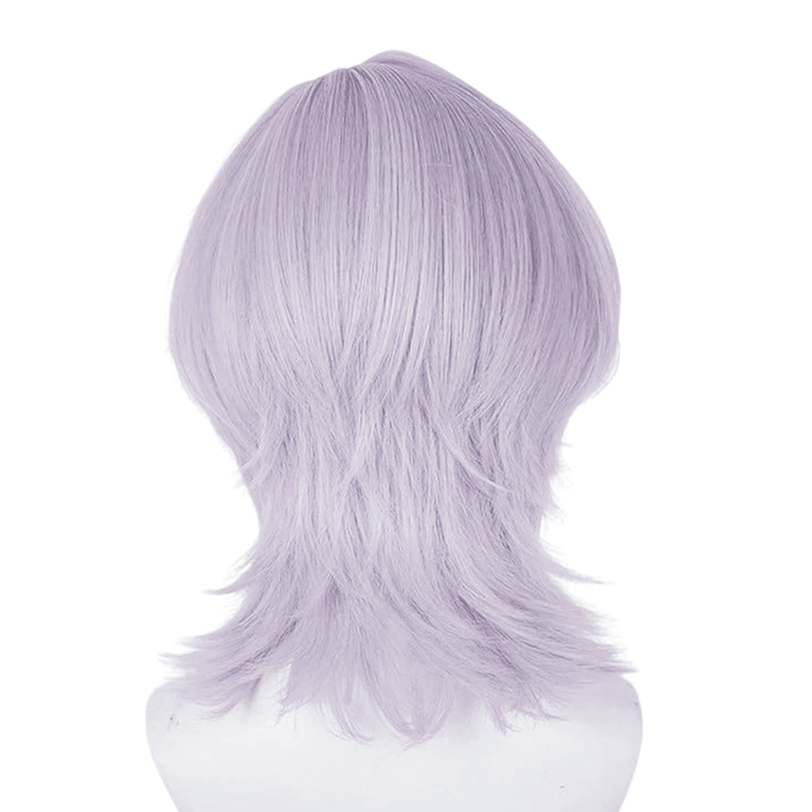 GOBWCOT Short Light Purple Anime Wig with Bangs 14.9" Men's Purple Spiky Layerd Wigs for Unisex Party