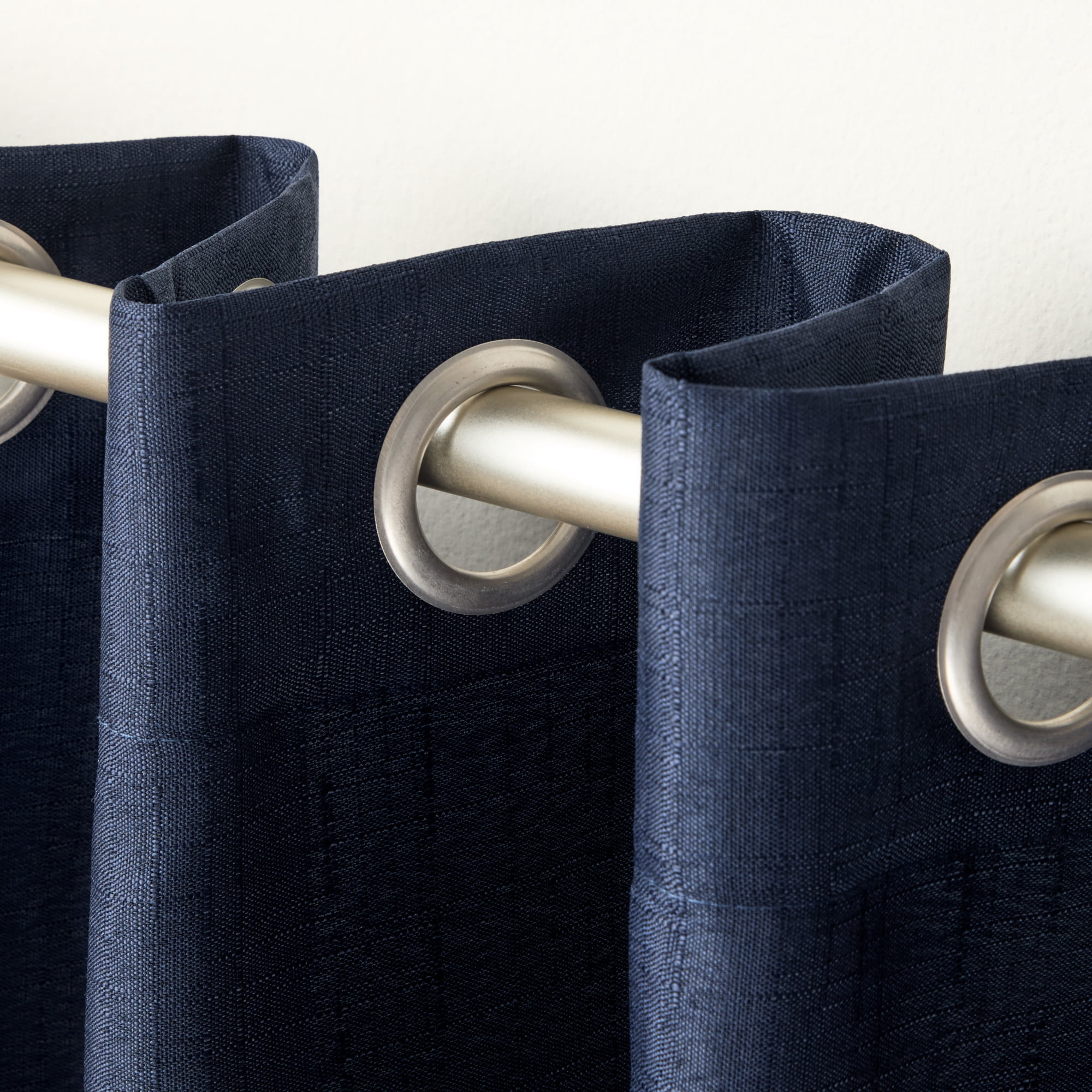 Exclusive Home Curtains Loha Linen Grommet Top Curtain Panel Pair, 54x84, Peacoat Blue