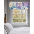 thumbnail image 3 of Purple Summer Dragonfly Curtain Valances for Windows, Spring Floral Watercolor Kitchen Valance Window Treatment, Light Filtering Block Curtains for Bathroom/Bedroom/Living Room 60'' x 18'', 3 of 9