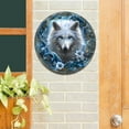 thumbnail image 2 of 1pc, 2D Flat Print, Round Aluminum Sign Wall art, Vintage Metal Sign, Wolves Themed, for Bar Kitchen Coffee home room living room office decor, party decor, Halloween Gifts, Christmas Gifts, 8x8 Inch, 2 of 7