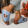 thumbnail image 5 of LOVZFMLL Sandals for Women 2025 Summer Cut Out Clogs Sandals Slip On Open Toe Walking Wedge Sandals Outdoor Beach Vacation Shoes Blue 6, 5 of 9