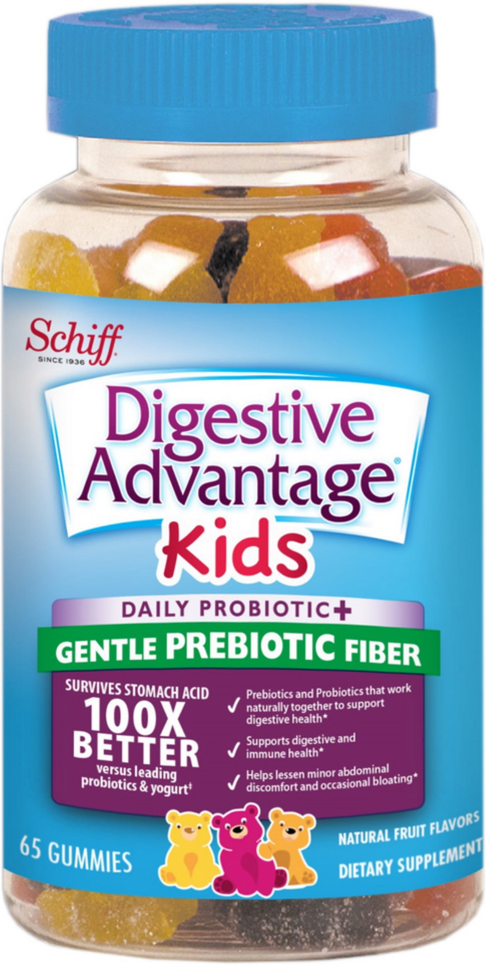 Digestive Advantage KIDS Prebiotic Fiber Plus Probiotic Gummies 6 65