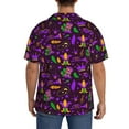 thumbnail image 5 of Balery Mardi Gra2 Men's Casual Button Down Shirt Short Sleeve Textured Summer Cuban Beach Shirts-3X-Large, 5 of 7