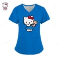 thumbnail image 3 of Uniforme de enfermera con estampado de Hello Kitty para mujer, uniforme de enfermería con bolsillo, camisa de trabajo para enfermeras, personal de enfermería, 3 of 5
