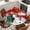Red Green White, variant on Black Snowman Christmas Round Tablecloth, Fitted Table Cover with Elastic for 36"-44" Round Tables, Snowflake Xmas Tree Winter Elk Table Cloth Outdoor Indoor Dinning Party Waterproof Tablecloths