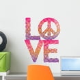 thumbnail image 1 of Halftone Love Peace Wall Decal Wallmonkeys Peel and Stick Graphics (18 in H x 15 in W) WM502612, 1 of 4