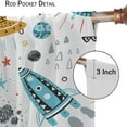 thumbnail image 6 of Kids Space Rocket Curtains, Cartoon Outer Space Rockets Planets Stars Comets Universe Adventure Print Window Treatments for Boys Bedroom Living Room 84x84in, 6 of 6