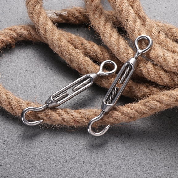 IBASETOY Adjustable Rope Buckle Wire Tensioner Plated Silver Stainless Steel for Tighten Taut Rope 5Pcs