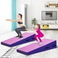 thumbnail image 4 of Patiojoy Folding Incline Gymnastics Mat Cheese Wedge Shape Tumbling Mat for Training & Exercising W/Handles Pink, 4 of 10