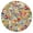 Ivory, variant on 8’ Round Multicolor Jacobean Floral Indoor Outdoor Area Rug