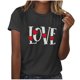 thumbnail image 2 of Fiudx Ofertas de La Semana Camiseta Estampada Informal y de Moda para Mujer con Cuello Redondo y Top de Manga Corta, 2 of 4