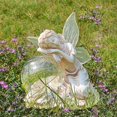 thumbnail image 2 of Adorno de resina de jardín de ángel de hadas solar, bola de cristal con luz LED, estatua pintada a mano para porche, patio, porche, decoración 1p, 2 of 4
