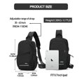 thumbnail image 4 of Mochila tipo bandolera SEAFEW negra de nailon impermeable para hombre y mujer, 4 of 9