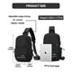 thumbnail image 4 of Mochila tipo bandolera SEAFEW negra de nailon impermeable para hombre y mujer, 4 of 9