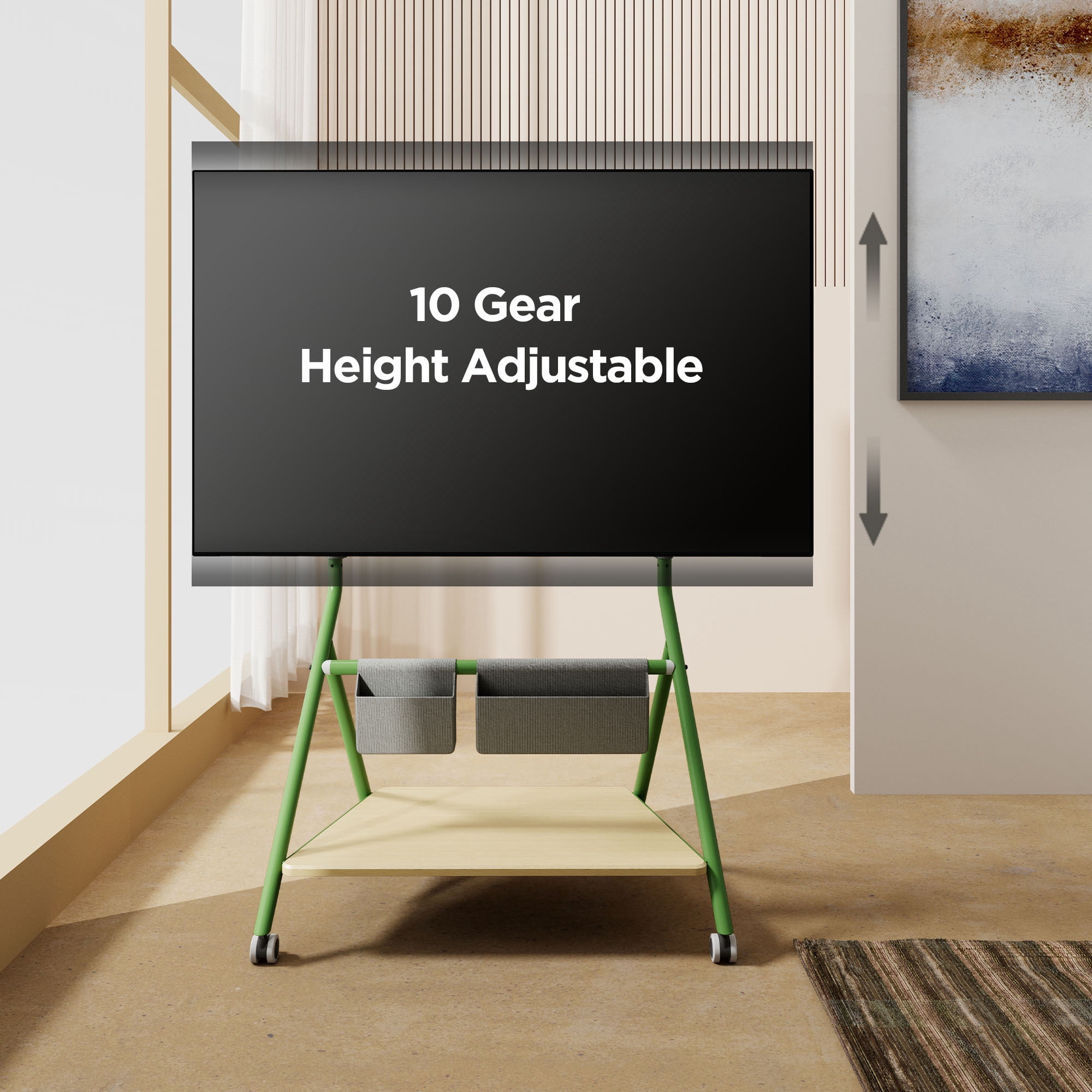 FITUEYES Mobile TV Stand for 55-78 Inch TV Roling Floor TV Cart
