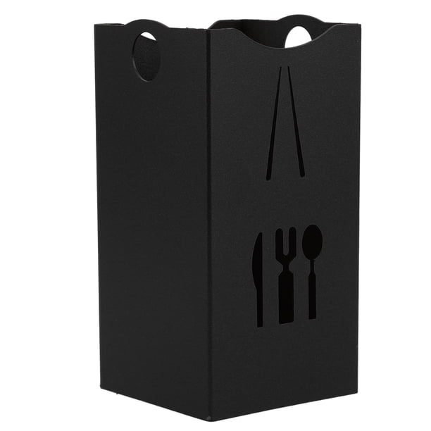 Soporte para utensilios de cocina de acero inoxidable, práctico organizador de cubiertos con drenaje, soporte para almacenamiento de cubiertos de encimera, accesorio de cocina