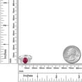 thumbnail image 3 of Gem Stone King 10K White Gold Red Ruby and Lab Grown Diamond 3-Stone Engagement Ring | 2.44 Cttw | Oval 8X6MM and 6X4MM | Three Stone Wedding Anniversary Promise Ring for Women, 3 of 5