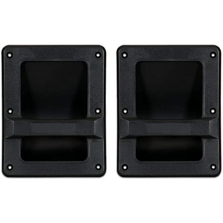 2 MR DJ HND97 9 X 7 Speaker Cabinet Plastic Bar Handles Black Recessed Heavy Duty
