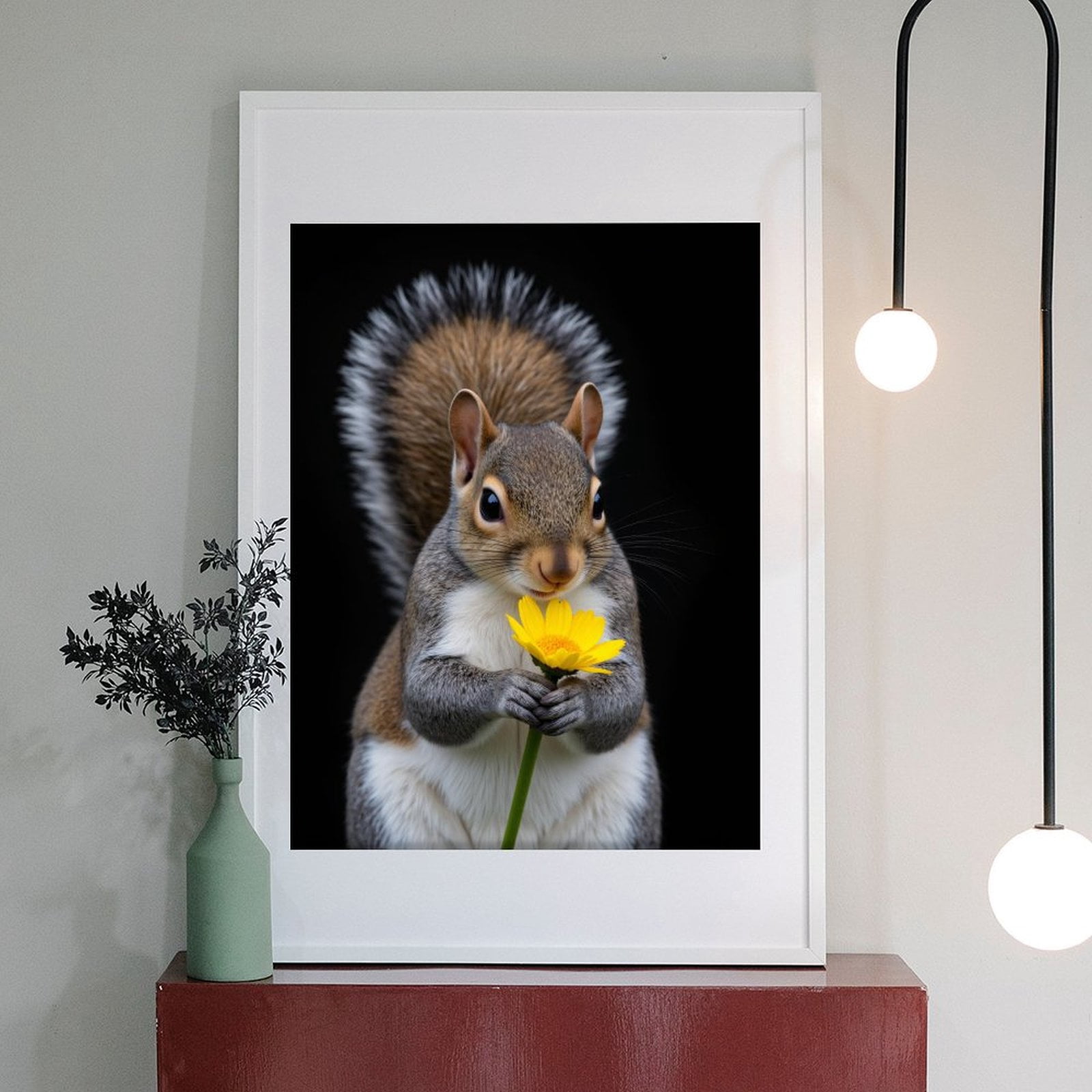 Diamond Art Kit for Adults, Squirrel Holding Yellow Flower Diamond Painting for Adults Beginners, DIY Diamond Art Painting Kits, 5D Diamond Painting Crafts for Home Decor 12x16 Frameless