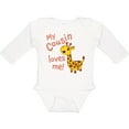 thumbnail image 3 of Inktastic My Cousin Loves Me Cute Giraffe Boys or Girls Long Sleeve Baby Bodysuit, 3 of 5