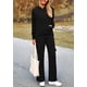 thumbnail image 4 of Conjunto Deportivo Mujer PRETTYGARDEN Sudadera con Capucha y Pantalones Cargo Negro L, 4 of 8