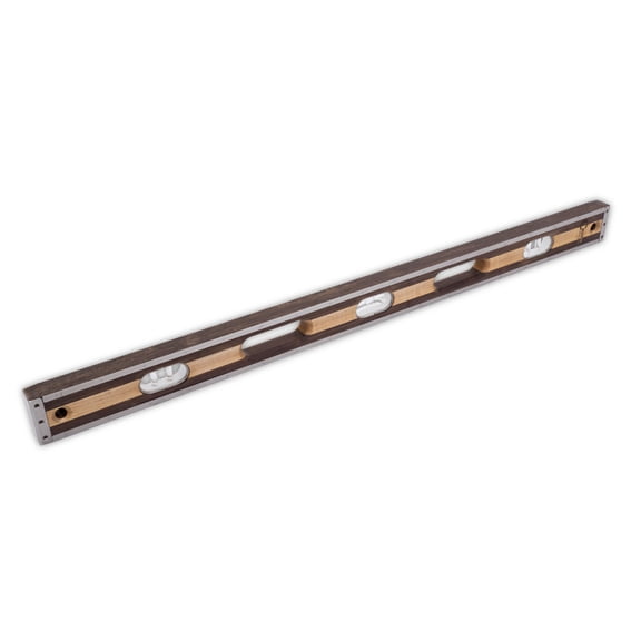 Crick Tool 42CLEVC Masonry Level, 42 Inch, Clear Vials, Laminated Walnut and Maple Hardwood, Stainless Steel Bound