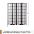 thumbnail image 4 of Roundhill Furniture Oriental Shoji 4 Panel Room Divider, Black, 4 of 4