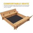 thumbnail image 3 of Wood Sandbox with 2 Bench Seats, Sand Boxes with Lid for Kids, Sand Pit with Cover for Outdoor Backyard Patio, 48 Inch, 3 of 7