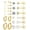 C-gold, variant on 6 Pairs Stud Earrings Hypoallergenic Surgical Steel Cubic Zirconia Earrings
