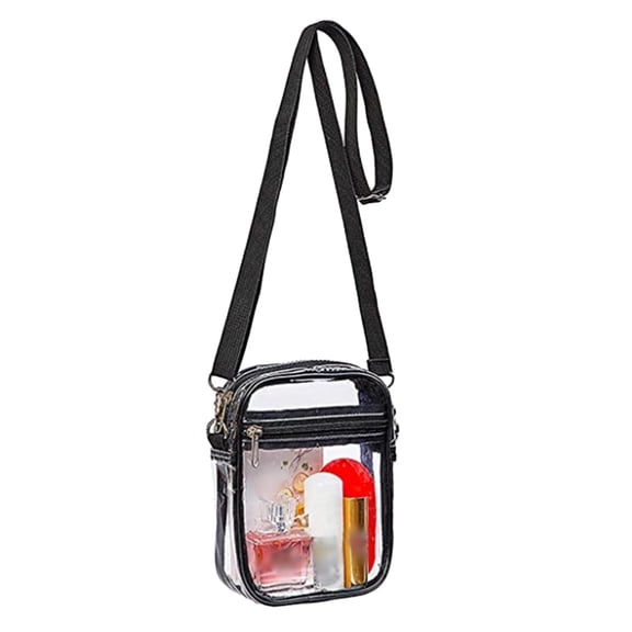 Cosmetic Bag Clear Crossbody Purse for Concerts Festivals Sports Events with Approved Inner Pocket and Versatile Design