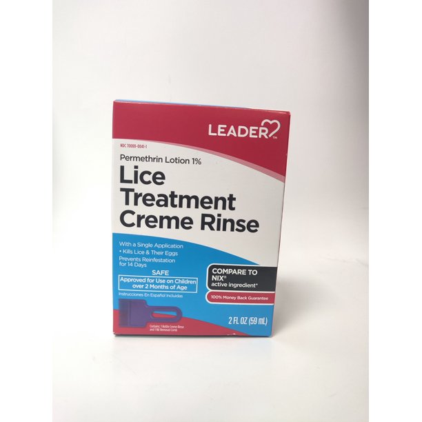 Leader Permethrin Lotion 1 Lice Treatment Creme Rinse with Nit Removal