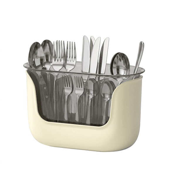 ROSEXIXI Utensil Holder 3 Compartment Kitchen Caddy Silverware Drying Basket with Dividers for Countertop