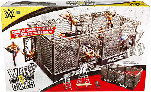 WWE NXT Takeover War Games Playset with 2 NXT Rings, Keith Lee Action  Figure, 2 Connecting Cages with Breakaway Pieces, 2 Ladders, Chair, Table &  