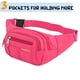 thumbnail image 3 of Riñonera deportiva de lona para hombre y mujer, informal, de un solo hombro, para exteriores, impermeable, color rosa, 3 of 5
