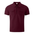 thumbnail image 4 of RMGVDSD Mens Golf Polo Shirts Short Sleeve Shirt With Pockets Classic Knit Tops For Everyday Wear Breathable Casual Polo Shirt Summer Golf Shirts Fashion Shirts, 4 of 5
