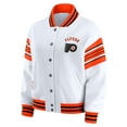 thumbnail image 2 of Women's WEAR by Erin Andrews White/Orange Philadelphia Flyers Full-Snap Fleece Sweatshirt Jacket, 2 of 6
