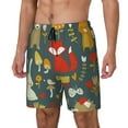 thumbnail image 2 of Daiia Cute Animal Forest Mens Swim Trunks Swim Shorts Quick Dry Swim Shorts with Mesh Lining Pockets-Large, 2 of 9