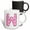 Multicolor, variant on 3drose, Cute Pink on Pink Hearts Monogram Initial W, 11oz Two-tone Yellow Mug