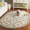 thumbnail image 3 of Safavieh Chelsea Lara Bordered Wool Area Rug, Ivory/Green, 3' x 5' Oval, 3 of 12