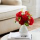 thumbnail image 4 of Arreglo floral artificial de rosa y lila | Decoración floral falsa Centro de mesa para bodas de verano, plástico resistente que no se desvanece, 30x20cm, blanco/rojo/morado/rosa, decoración realista, 4 of 6