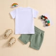 thumbnail image 4 of Baby Boy Summer Clothes Kids Baby Boys Summer Short Sleeve Prints T Shirt Tops Shorts Child Kids 2Pc Set Outfits Toddler Boy Outfits White 18 Months-24 Months, 4 of 5